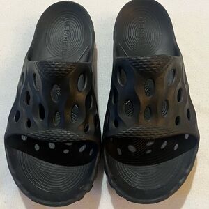 Merrell Black Unisex Perforated Hydro Slides Mens 7 Womens 8.5